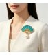 XSB300 - Chinese Style Oil-painted Fan Brooch